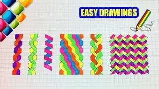 Easy drawings #266  How to draw a Patterns in the notebook /  drawings for beginners