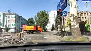 ТАКСУЕМ ПО ДОНЕЦКУ И ПОЖАР В ЦЕНТРЕ ГОРОДА