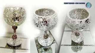 How To Make A Mirror Mosaic Vases Using Waste Materials || Flower vase making || Cement Craft Ideas