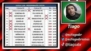 PROGRAMAÇÃO DA LOTECA COM PALPITES CONCURSO 1130 ( final ZERO )