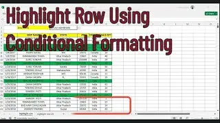 Highlight Rows Based on Cell Value in Excel | conditional formatting in excel entire row