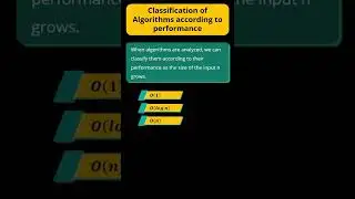 27. Classification of Algorithms according to Performance 