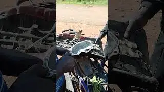 Cleaning up debris from a motorcycle top cover before applying silicone #motorparts