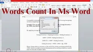 Words Count In Ms Word