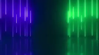 No Copyright Blue and Green Vertical Glowing Neon Lights Animated Background