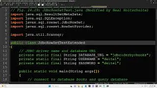 Apache Derby: Java code (JDBC RowSet)