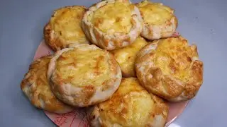 Potato-Filled Peremyachi or Duchmak/Delicious Tatar National Pastries/Kalitki with Potatoes