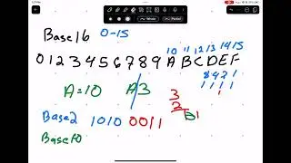 Lou's Whiteboard Number base 16 example