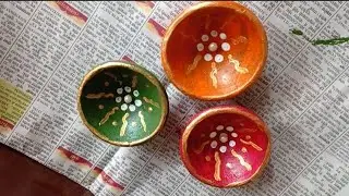 पुराने दियों को करें decorate सजाएं  अपना घर । deepawali decoration 2023 । beautiful diya decoration
