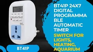 BT41P 24x7 Digital Programmable Automatic Timer Switch For Lights, Heating, Aquarium