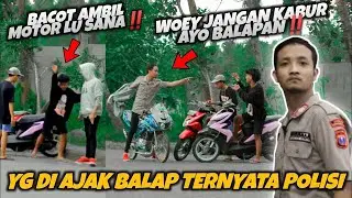 VIRAL‼️POLISI NYAMAR JADI ANAK RACING‼️DI TANTANGIN BOCIL BALAPAN‼️