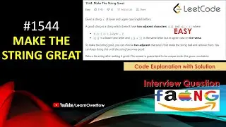 Make The String Great | LeetCode 1544 | Java | @LearnOverflow