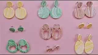 9 EASY | DIY Clay Marbled Earrings