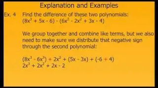 Adding and Subtracting Polynomials