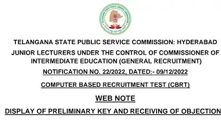 Display of TSPSC JL 2023 KEY with response sheets