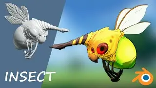 Making of 2D anime style Insect in #Blender
