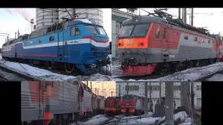 ЧС7-054, ЧС2К-940, ЭП10-004, ЭП10-007 и другие локомотивы в депо Москва Сортировочная Рязанская.