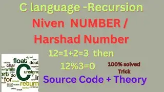 C Recursion: Niven Number using Recursion |Harshad's Number using Recursion 