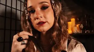 ASMR Pirate Helps Her Foe (You) Drift to Sleep, Hair Brushing, Jewelry, Whispers | Rain Sounds 🌧️