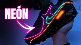 CREO unas AIR MAX 90 de NEÓN!! *brillan en la oscuridad*
