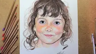 Speed drawing - Портрет сестры цветными карандашами | ARTSIDE