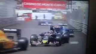 Huge crash kvyat  and magnussen Monaco 2016