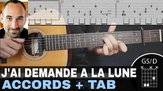 ▶ J'ai demandé à la lune Piste d'entraînement - Tablature guitare & accords