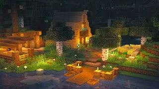 Rainy Day Starter Home - Cozy Minecraft Timelapse Build