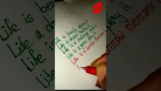 red and green boo pen cursive english handwriting || cursive handwriting shorts.