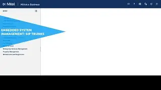 Embedded System Management:  SIP Trunks:  MiVoice Business