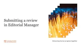 Submitting a review in Editorial Manager