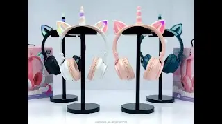 UNICORN CAT EAR WIRELESS HEADPHONES EXTRA BASS BLUETOOTH 5.0 LED EARPHONES REVIEW