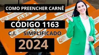 Como preencher o carnê do INSS como Contribuinte individual plano simplificado 2024 código 1163