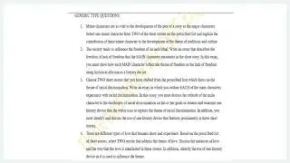 Essay questions for World of Prose - Short Stories (CSEC)