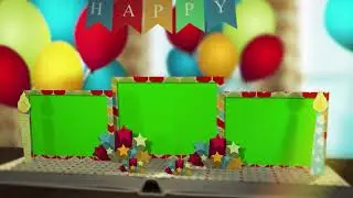 Green Screen Graphics | Happy Birthday Pop Up photo template | HD1080P