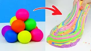 Cutting Fidget Toys and Making Rainbow SLIME ASMR 😱 Opening Toys What Inside?