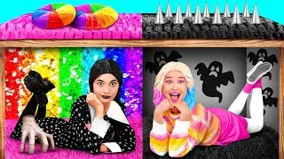 Secret Rooms Under The Bed with Wednesday Addams | Funny Challenges by HAHANOM Challenge