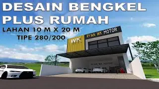 DESAIN BENGKEL MOBIL PLUS RUMAH TINGGAL KEREN