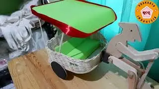 Kerajinan rotan  membuat keranjang besar , becak , dan dakon