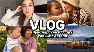 Реакция Эстель на животных / Будни с семьей в России / Прабабушка рада встречи с правнучкой