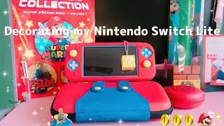 DECORATING MY NINTENDO SWITCH + ACCESSORIES!! (LITE) (MARIO THEME NINTENDO SWITCH)