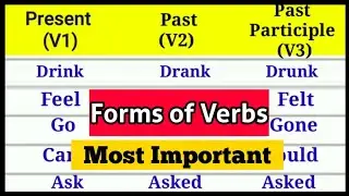Verb Forms in English || Verbs in English Grammar || Most Important Forms of Verbs || 