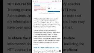 NTT Course from ignou 2023. #ignouuniversity