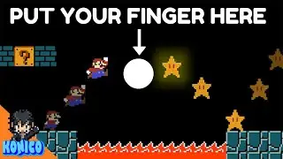 Put your finger here and see what happens to Mario