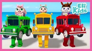 10 Little Buses | Walking, Flying, Swimming Bus | Eli Kids Cartoons & Songs