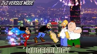Underdog X & Popeye X vs Homer Simpson & Peter Griffin - 2v2 Versus Mode - MUGEN