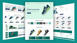 Responsive Shoes website design Using HTML/CSS/JS | How to make E-commerce website | DM 007