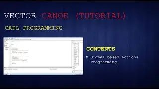 CAPL Programming - Signal Based Actions via CAPL Coding