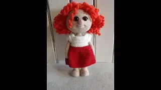 Вяжу волосы для куклы Манюни