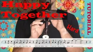 Happy Together - Tutorial flauta con partitura | Karaoke instrumental